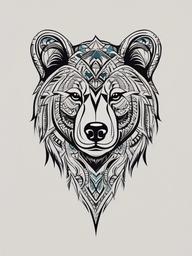 simple tribal bear tattoo  simple vector color tattoo