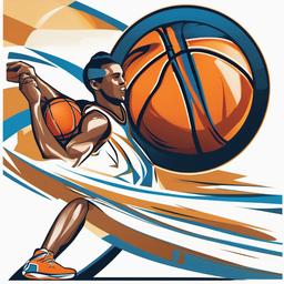 Basketball clipart - basketball player shooting a hoop  