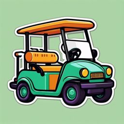Miniature Golf Cart Sticker - Putt-putt fun, ,vector color sticker art,minimal