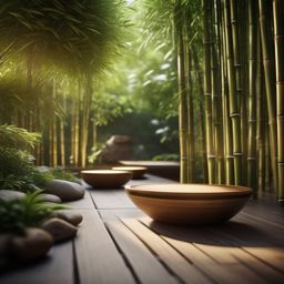 Bamboo Zen Retreat - Design a garden with bamboo elements for a tranquil Zen retreat. ultra realistic, professional photography, bokeh, natural lighting, canon lens, shot on dslr 64 megapixels sharp focus