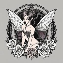 gothic tinkerbell tattoo  simple vector color tattoo