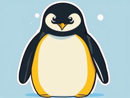 Emperor Penguin Sticker - An adorable emperor penguin waddling on ice, ,vector color sticker art,minimal
