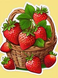 Strawberry Clipart, Juicy and ripe strawberries in a basket. 