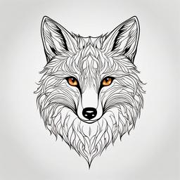 Fox Tattoo - Represents cleverness, adaptability, and trickery  minimal tattoo design,white background