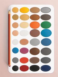 Pencil and Paint Palette Sticker - Pencil paired with an artist's paint palette, ,vector color sticker art,minimal