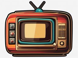 Retro TV with retro games sticker- Vintage gaming, , sticker vector art, minimalist design