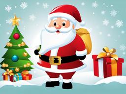 Merry Christmas clipart - Santa Claus with a sack of gifts  