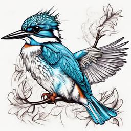 kingfisher
  ,tattoo design, white background