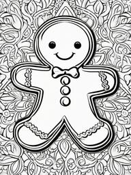 Gingerbread Man For Coloring  outling,coloring pages,black and whit