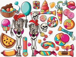 Skeleton clipart - skeleton with candy  clipart