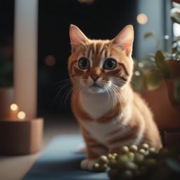 cute cat with large eyes 8k cinematic 