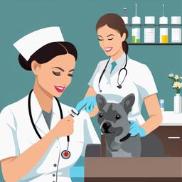 Nurse clipart - nurse giving a vaccination  