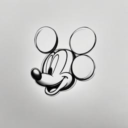 pencil drawing of mickey mouse  minimal rough sketch scribbles,doodles,black and white