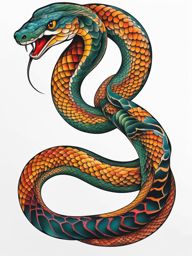 Snake shoulder tattoo, Tattoos showcasing snakes designed for the shoulder. colors, tattoo patterns, clean white background