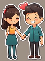 Couple Holding Hands Emoji Sticker - Intertwined love connection, , sticker vector art, minimalist design