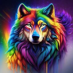 Rainbow Background Wallpaper - rainbow wolf background  