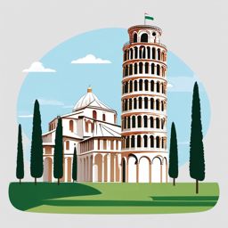 The Leaning Tower of Pisa clipart - Freestanding bell tower in Italy, ,color clipart vector style