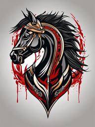 spartan horse tattoo  simple vector color tattoo