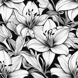lily tattoo black and white design 