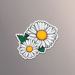 Daisy Sticker - Capture the simple and joyful essence of a bright and charming daisy sticker, , sticker vector art, minimalist design