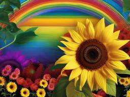 Sunflower Rainbow Wallpaper  