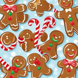 Gingerbread Man clipart - gingerbread man holding a candy cane  