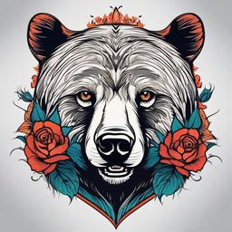 bear cat tattoo  simple vector color tattoo