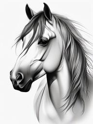 spirit tattoo horse  simple tattoo,minimalist,white background