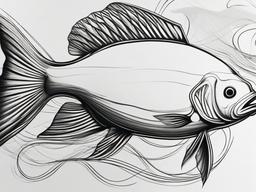 pencil sketch of fish  minimal rough sketch scribbles,doodles,black and white