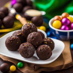 brazilian brigadeiro, chocolate fudge balls, indulged at a lively carnaval parade. 