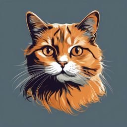 Funny Cat Portrait - Portrait of a cat with a humorous expression or behavior. , t shirt vector art