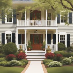 house clip art: welcoming guests with an inviting porch. 