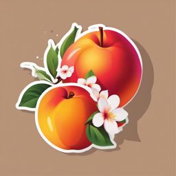 Nectarine Sticker - Juicy and vibrant, a nectarine-colored delight, , sticker vector art, minimalist design