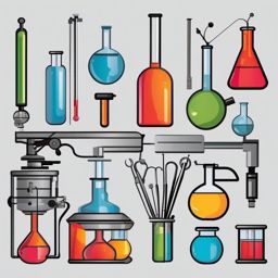 Lab Equipment clipart - Various tools and apparatus used in scientific experiments, ,vector color clipart,minimal