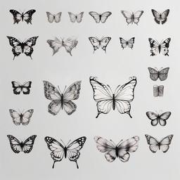 butterfly cycle tattoo  simple color tattoo, minimal, white background