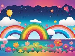 Cute Background Rainbow  