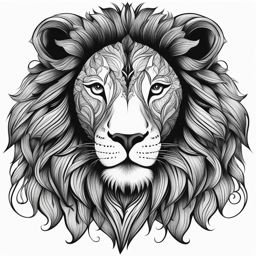 lion tattoo design black and white 
