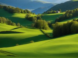 cantabrian mountains serenity - paint the serene landscapes of the cantabrian mountains, featuring lush meadows and tranquil valleys. 