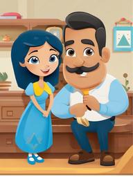 Bluey clipart - Bluey with her dad  vector clipart