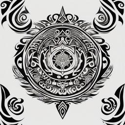maori tribal tattoo  simple color tattoo,minimalist,white background