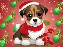 Cute Dog Christmas Wallpaper  