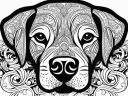 dog tattoo black and white design 