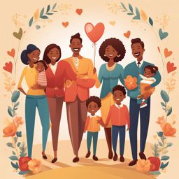 family clipart - heartwarming family illustration, celebrating unity. 