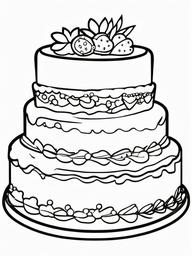 Cake Coloring Pages - Fun animal-shaped cake for kids  simple coloring pages