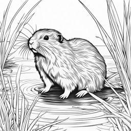 water voles cute animals coloring page 