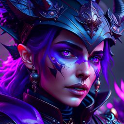 Elaria Nightshade, a tiefling rogue known for her stealth detailed matte painting, deep color, fantastical, intricate detail, splash screen, complementary colors, fantasy concept art, 8k resolution trending on artstation unreal engine 5