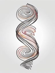 Spiraling Helix - Symbolize the essence of DNA with a tattoo featuring the iconic double helix structure.  outline color tattoo,minimal,white background