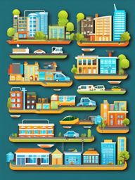 Smart City sticker- Connected Urban Living, , color sticker vector art