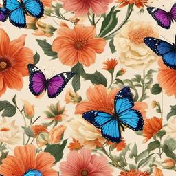 Butterfly Background Wallpaper - background of flowers and butterflies  