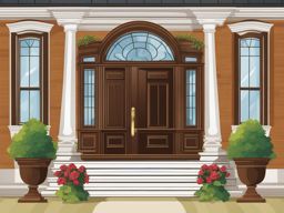 house clip art: welcoming guests with a grand entrance. 